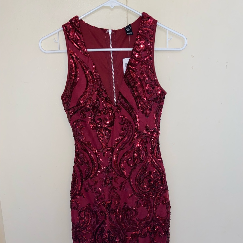 Red sequin dress